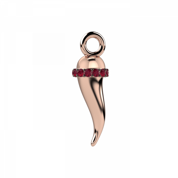 Little ones charms corno Oro 18KT e rubini