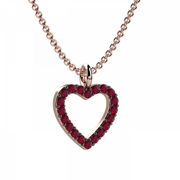 Serendipity collana cuore Oro 18KT e rubini