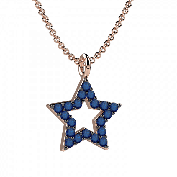 Serendipity collana stella Oro 18KT e zaffiri