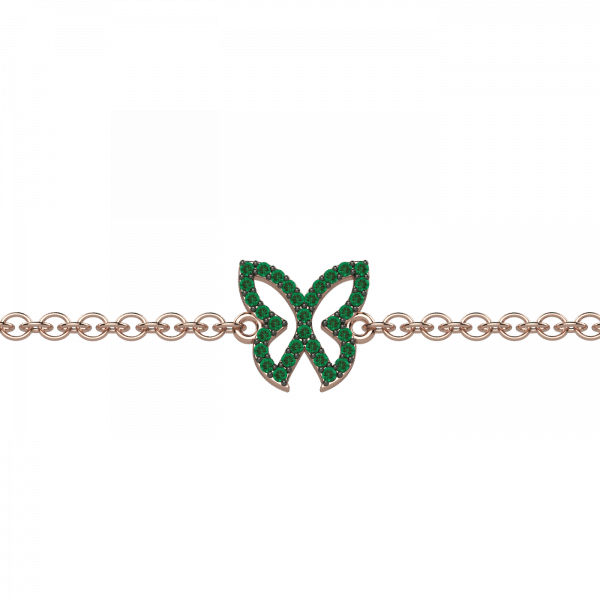 Serendipity bracciale farfalla Oro 18KT e tsavorite