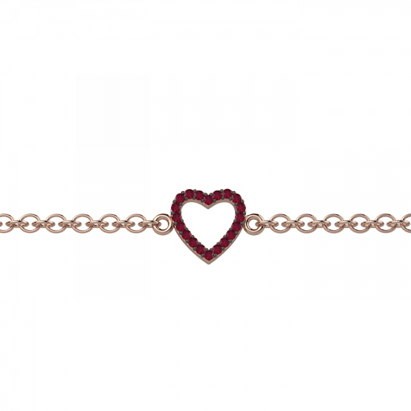 Serendipity bracciale cuore Oro 18KT e rubini