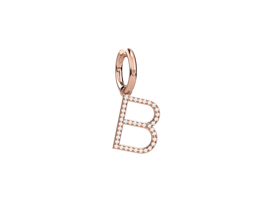 Inevitable orecchino lettera B Oro 18KT e diamanti
