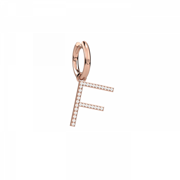 Inevitable orecchino lettera F Oro 18KT e diamanti