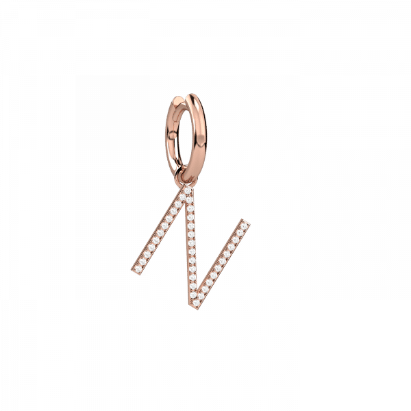 Inevitable orecchino lettera N Oro 18KT e diamanti