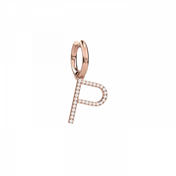 Inevitable orecchino lettera P Oro 18KT e diamanti