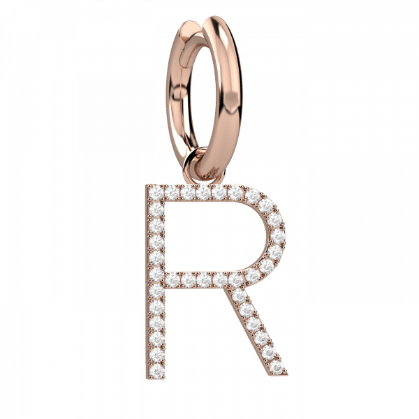 Inevitable orecchino lettera R Oro 18KT e diamanti