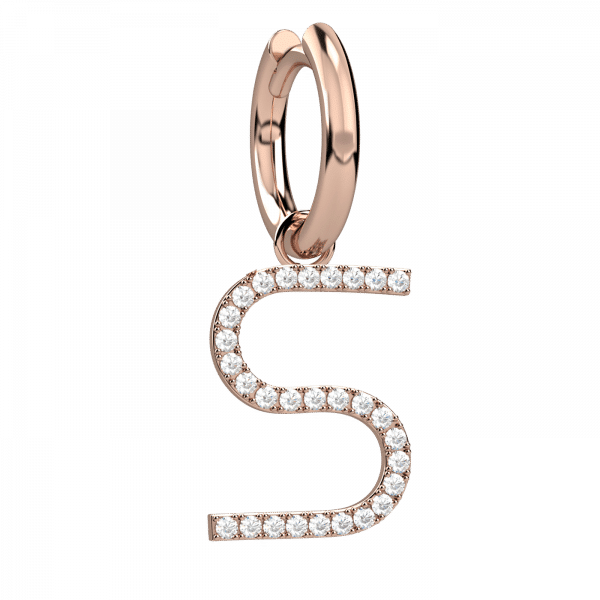 Inevitable orecchino lettera S Oro 18KT e diamanti