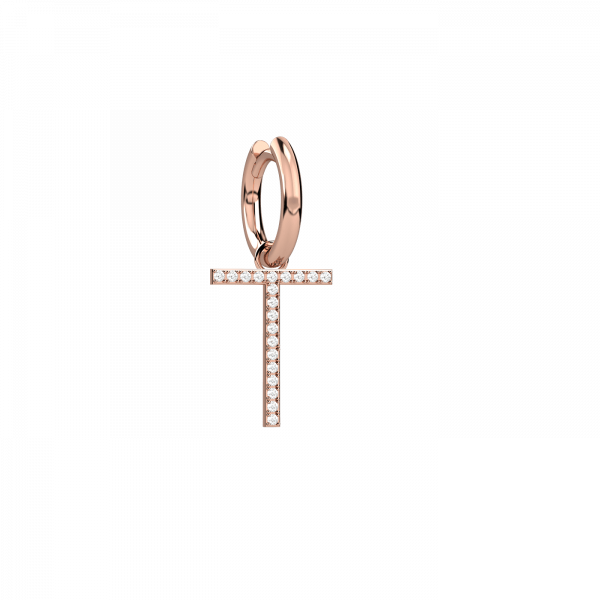 Inevitable orecchino lettera T Oro 18KT e diamanti
