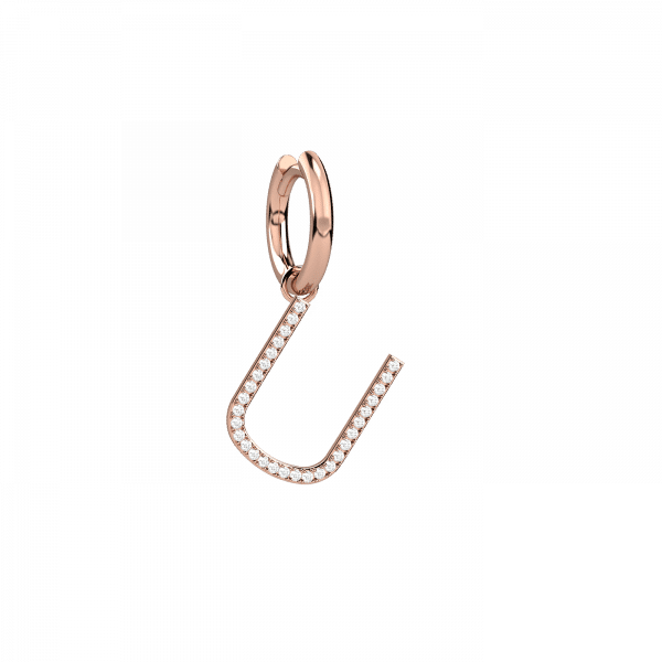 Inevitable orecchino lettera U Oro 18KT e diamanti
