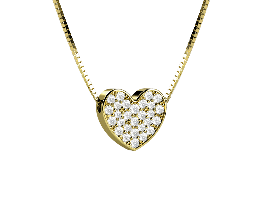 Easy collana cuore Oro 18KT e diamanti