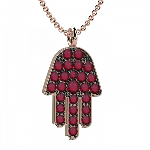 Easy collana mano di fatima Oro 18KT e rubini