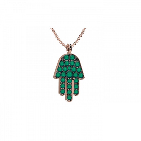 Easy collana mano di fatima Oro 18KT e tsavorite