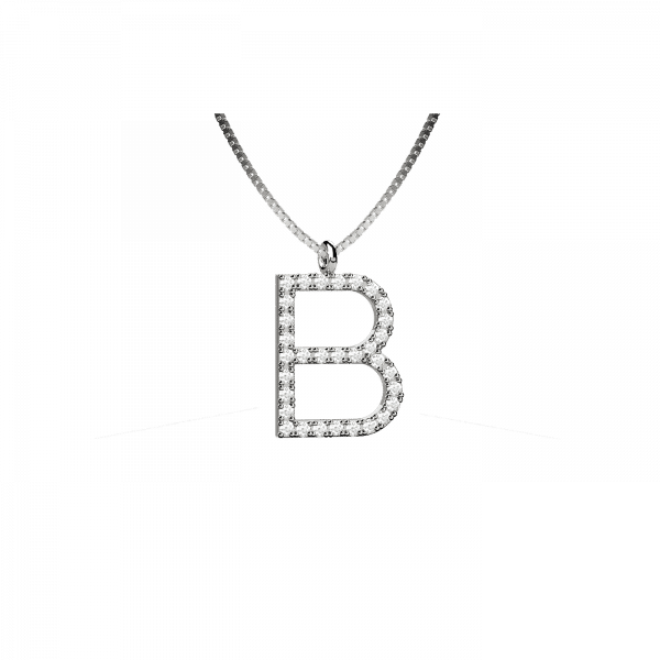 Lighter collana lettera B in Oro 18KT e diamanti