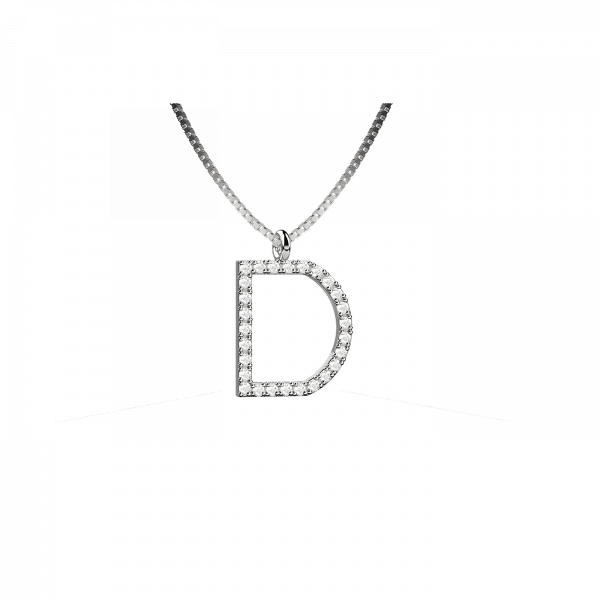 Lighter collana lettera D in Oro 18KT e diamanti