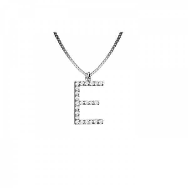 Lighter collana lettera E in Oro 18KT e diamanti
