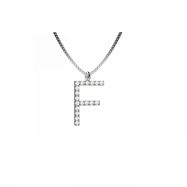 Lighter collana lettera F in Oro 18KT e diamanti