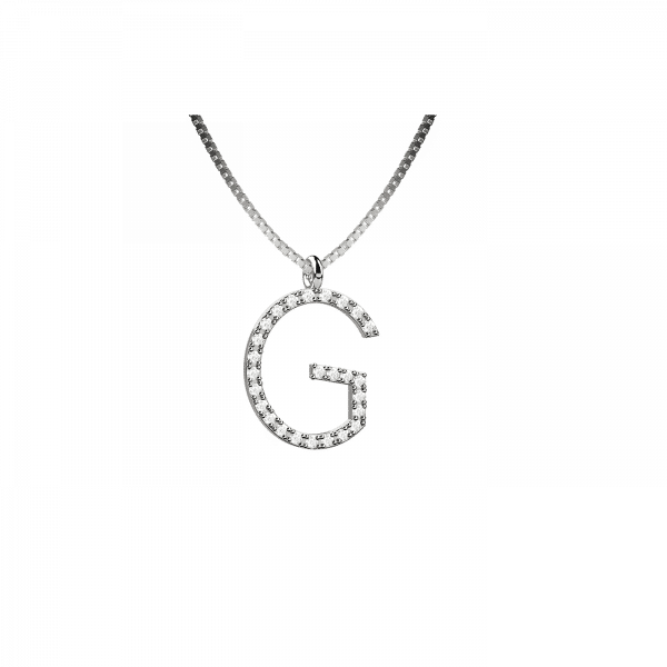 Lighter collana lettera G in Oro 18KT e diamanti