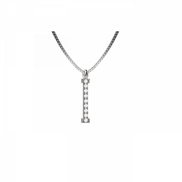 Lighter collana lettera I in Oro 18KT e diamanti