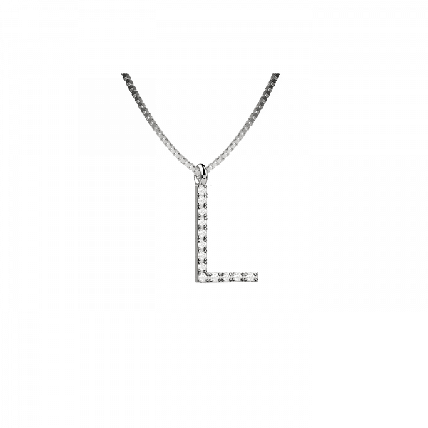 Lighter collana lettera L in Oro 18KT e diamanti
