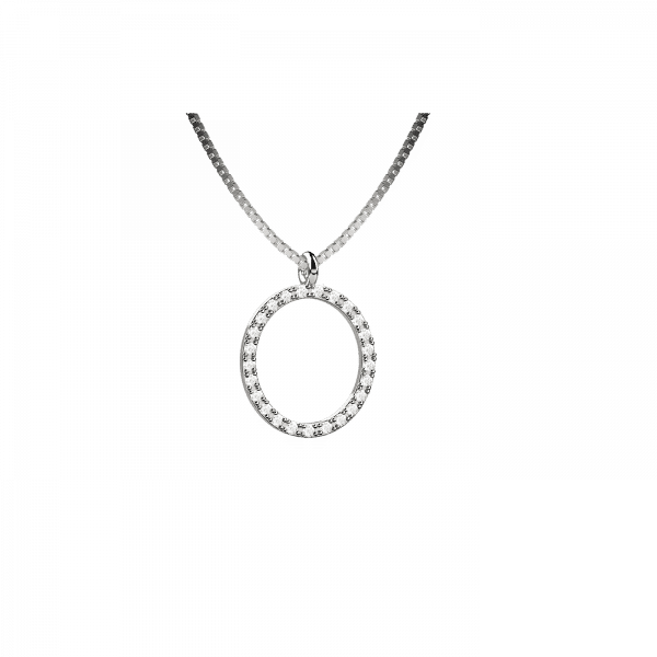 Lighter collana lettera O in Oro 18KT e diamanti
