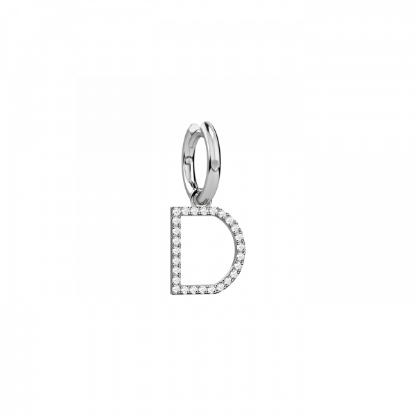 Lighter orecchino lettera D in Oro 18KT e diamanti