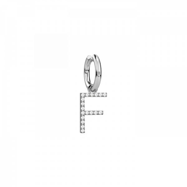 Lighter orechino lettera F in Oro 18KT e diamanti