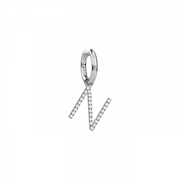 Lighter orecchino lettera N in Oro 18KT e diamanti