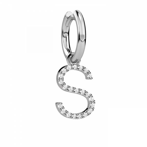 Lighter orecchino lettera S in Oro 18KT e diamanti