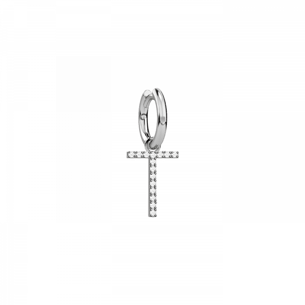 Lighter orecchino lettera T in Oro 18KT e diamanti