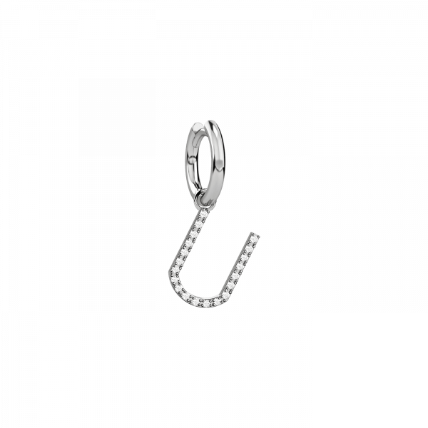 Lighter orecchino lettera U in Oro 18KT e diamanti