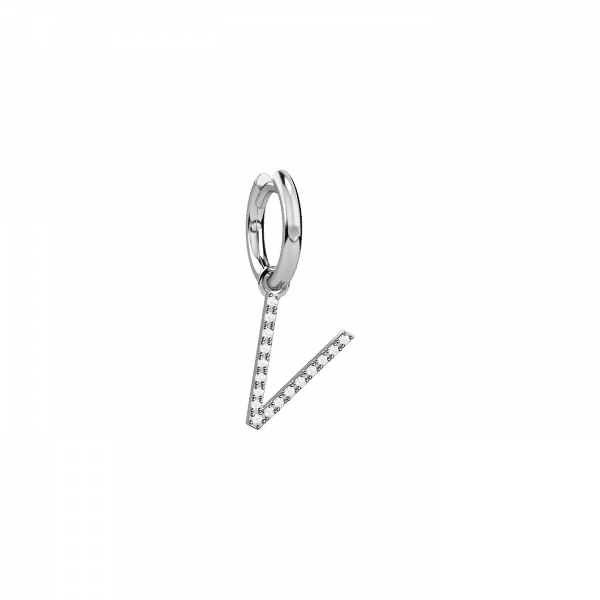 Lighter orecchino lettera V in Oro 18KT e diamanti