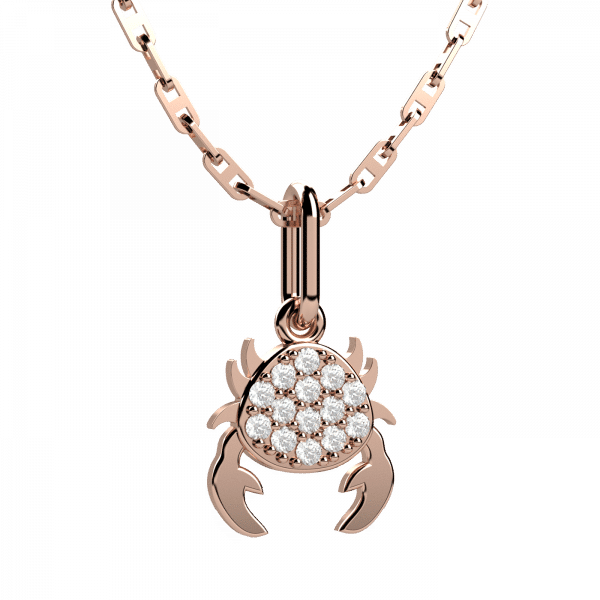 Golden hour collana granchio Oro 18KT e diamanti
