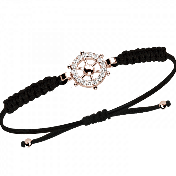 Corda bracciale timone Oro 18KT e diamanti