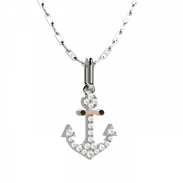 Revival collana ancora 18KT e diamanti