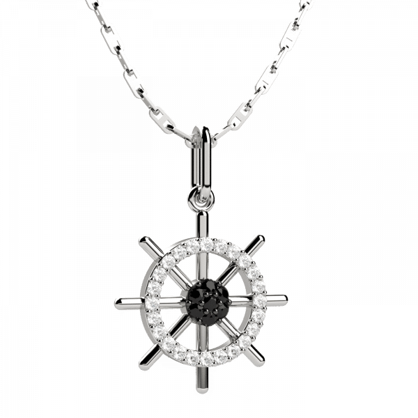 Revival collana timone 18KT diamanti neri e diamanti