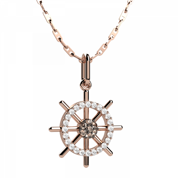 Revival collana timone 18KT diamanti brown