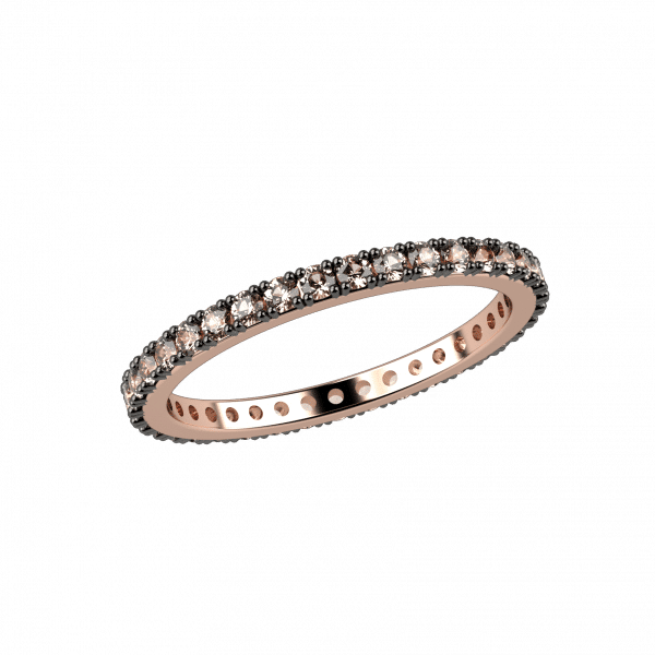 Legacy fedina in oro rosa 18KT e diamanti brown