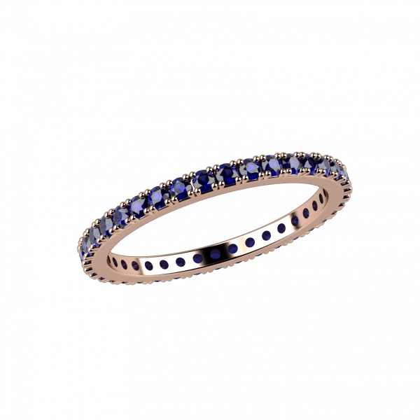Legacy fedina in oro rosa 18KT e zaffiri