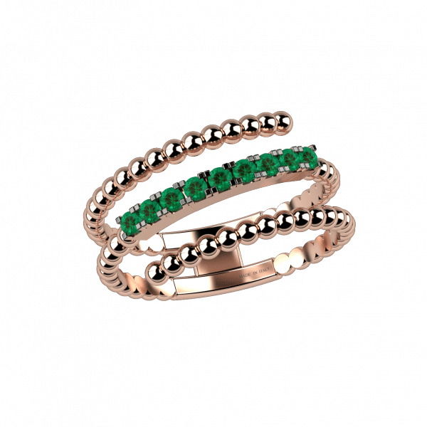Curly 18KT Gold and tsavorite ring