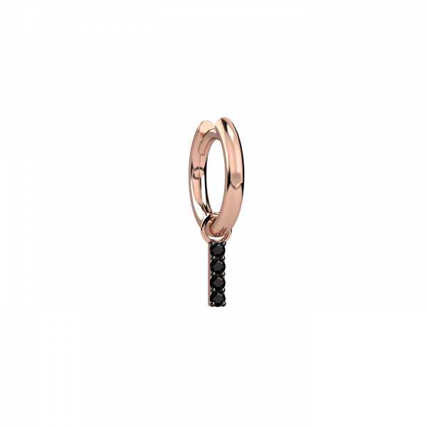 Litte shine orecchino lettera Y Oro e diamanti neri