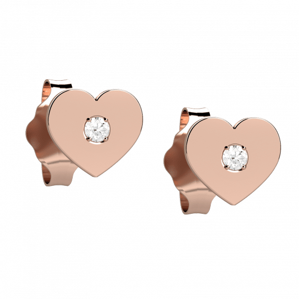 Love us orecchini con cuore in oro 18KT con diamanti