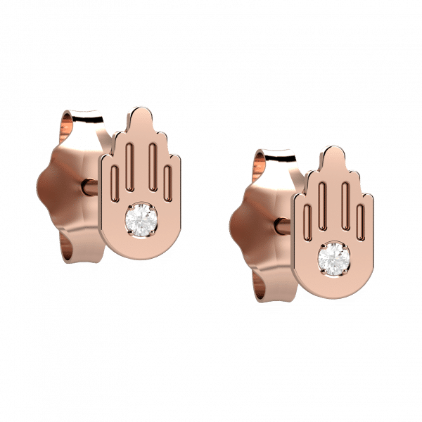 Love us orecchini con mano di fatima in oro 18KT con diamanti