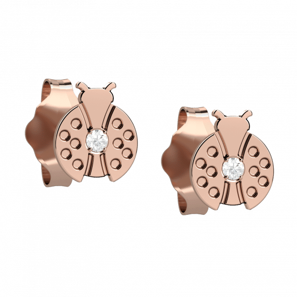 Love us orecchini con coccinella in oro 18KT con diamanti