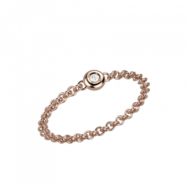 Love Us ring with a dot in 18KT gold with diamonds