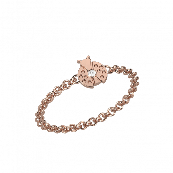 Love Us ring with star in 18KT gold with diamonds