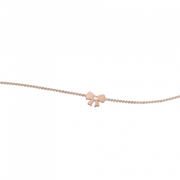 Love us bracciale con fiocco in oro 18KT con diamante