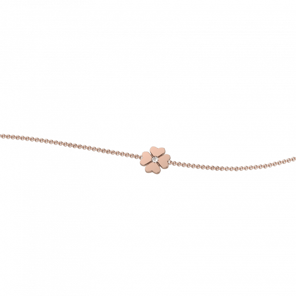 Love us bracciale con quadrifoglio in oro 18KT con diamante