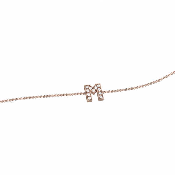 Precious letters F bracciale con catena in oro rosa 18KT