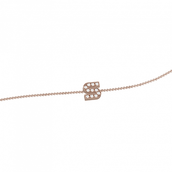 Precious letters S bracciale con catena in oro rosa 18KT