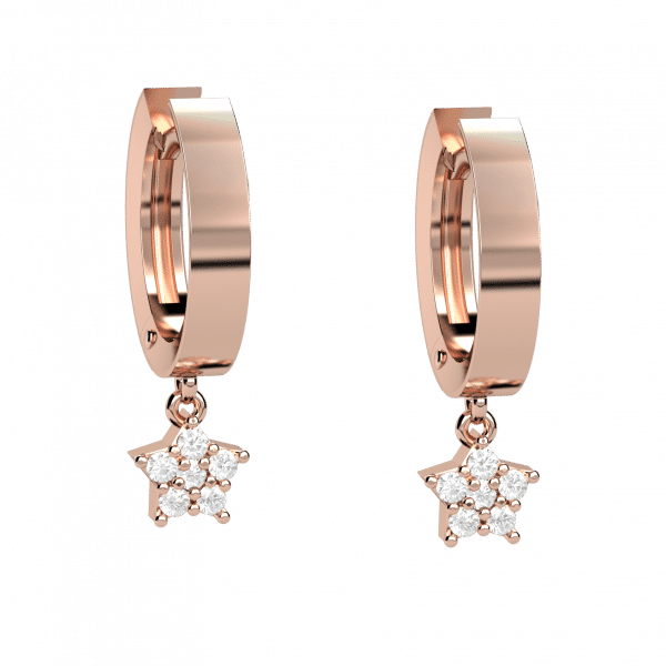 Lightness orecchini in oro rosa 18KT con pendente a stella di diamanti